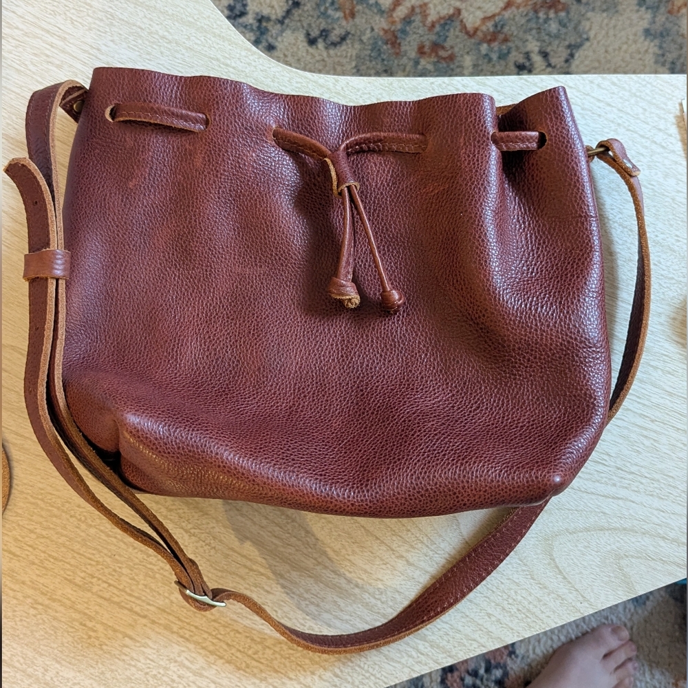 Portland Leather Large Nutmeg Brown Bucket Bag